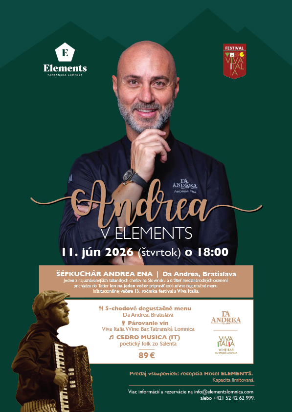 Andrea ENA v ELEMENTS | Degustačná večera s párovaním vín