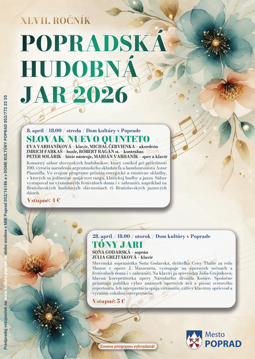 Popradská hudobná jar 26- Slovak Nuevo Quinteto