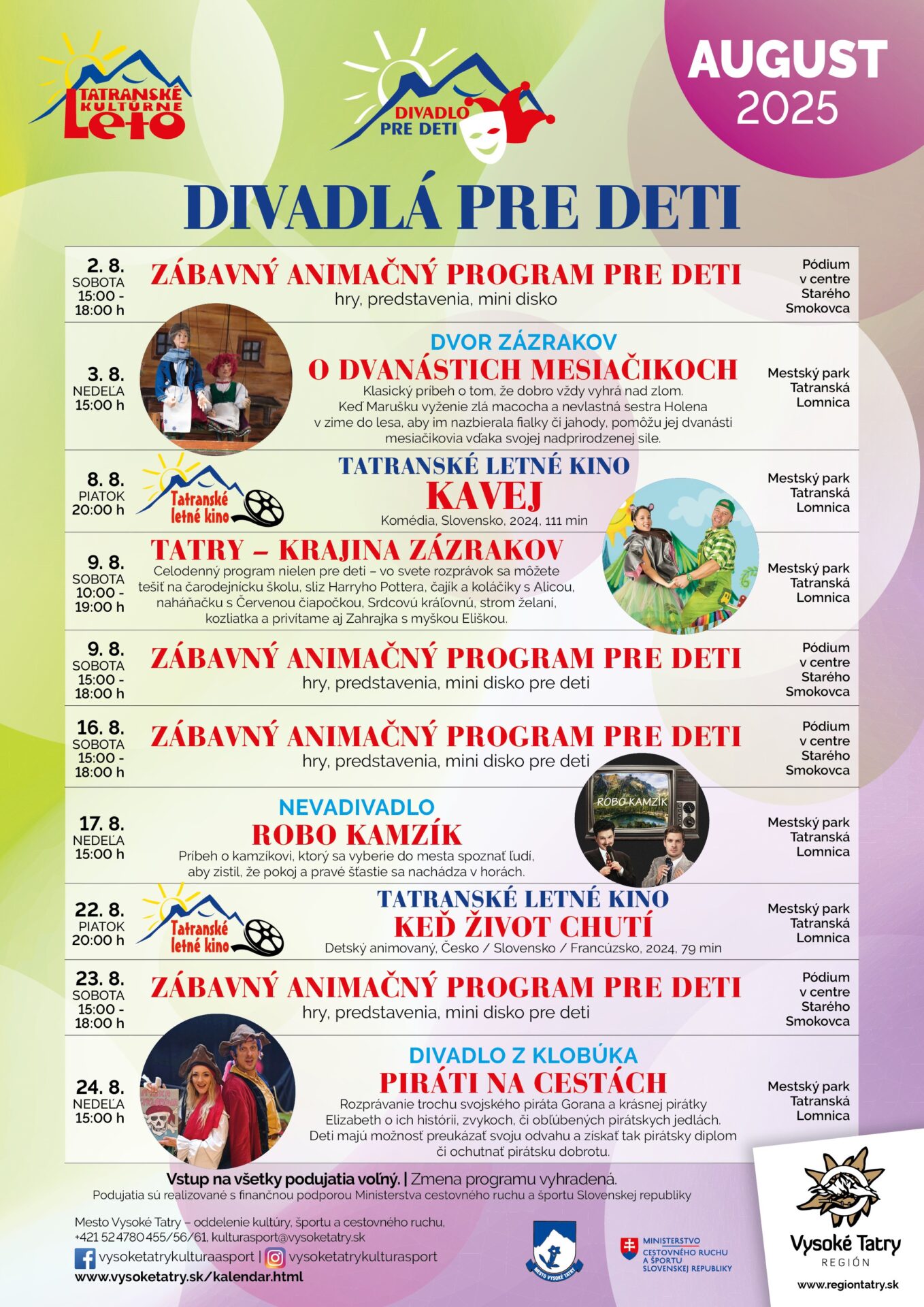 Tatranské kultúrne leto – Divadlá pre deti – Tatry – Krajina zázrakov