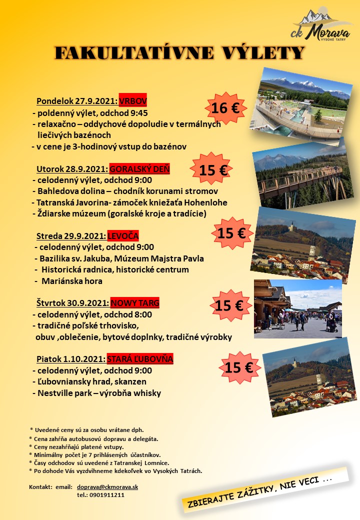 Fakultatívny výlet – GORALSKÝ DEŇ