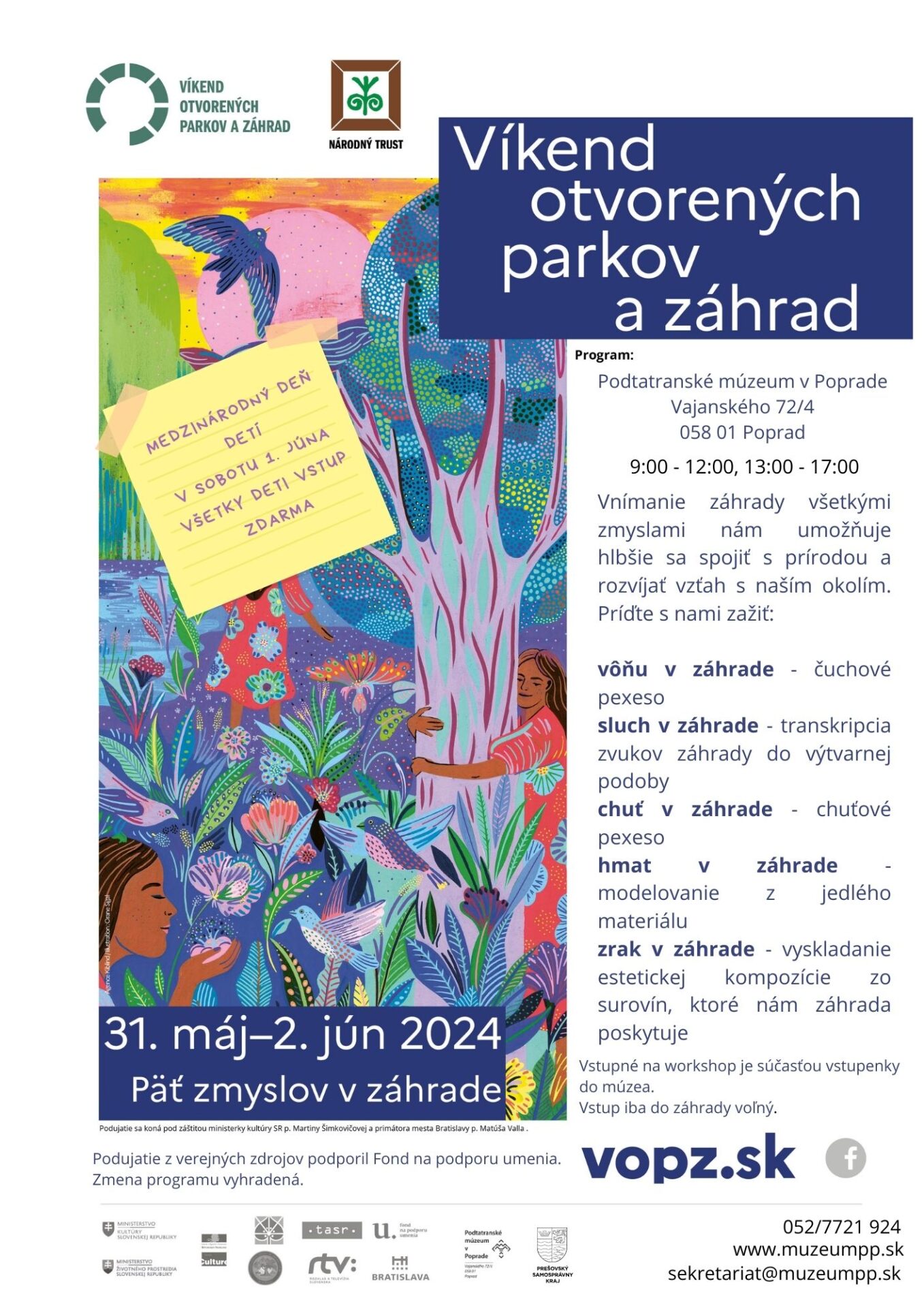 Medzinárodný deň detí počas VÍKENDU OTVORENÝCH PARKOV A ZÁHRAD