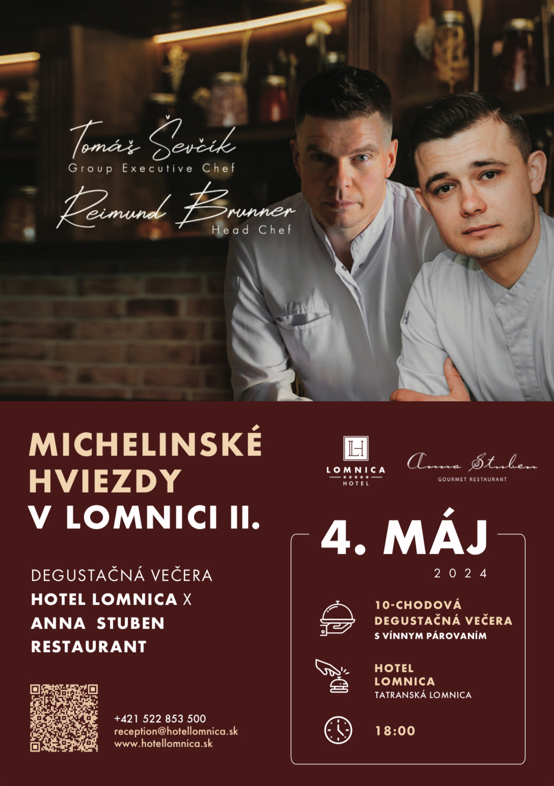 DEGUSTAČNÁ VEČERA: HOTEL LOMNICA & ANNA STUBEN