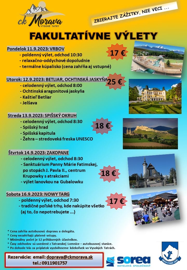 Fakultatívny výlet – VRBOV