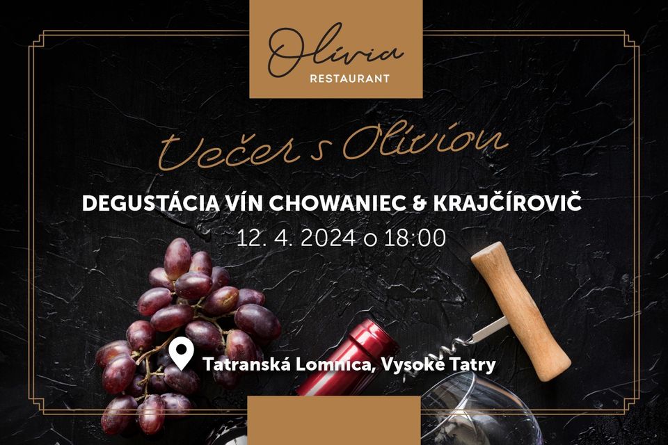 Večer s Olíviou – Degustácia kvalitných slovenských vín