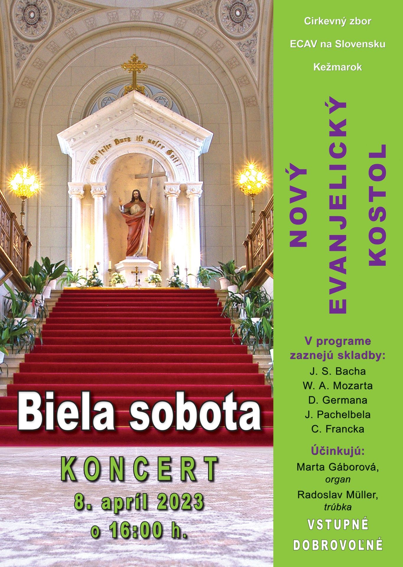 KONCERT NA BIELU SOBOTU V NOVOM EVANJELICKOM KOSTOLE