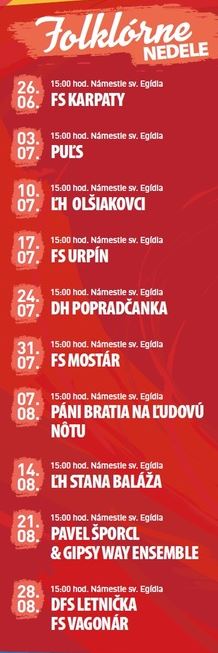 Folklórne nedele  Popradského kultúrneho leta – FS OĽŠIAKOVCI