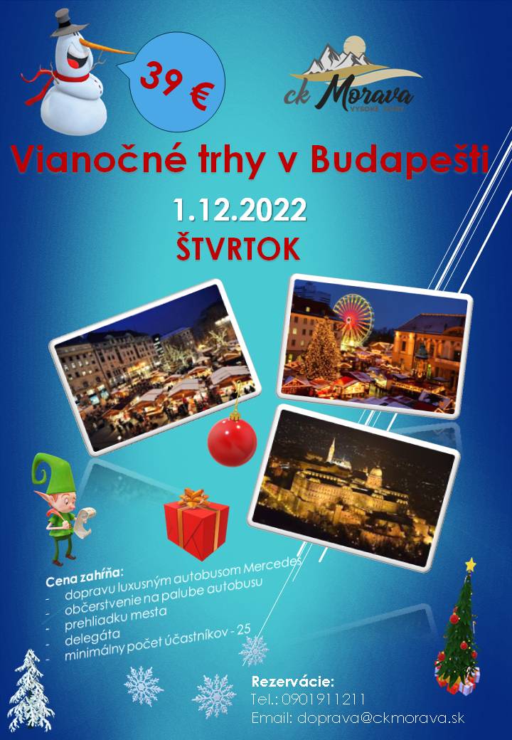 Vianočné trhy v Budapešti – zájazd