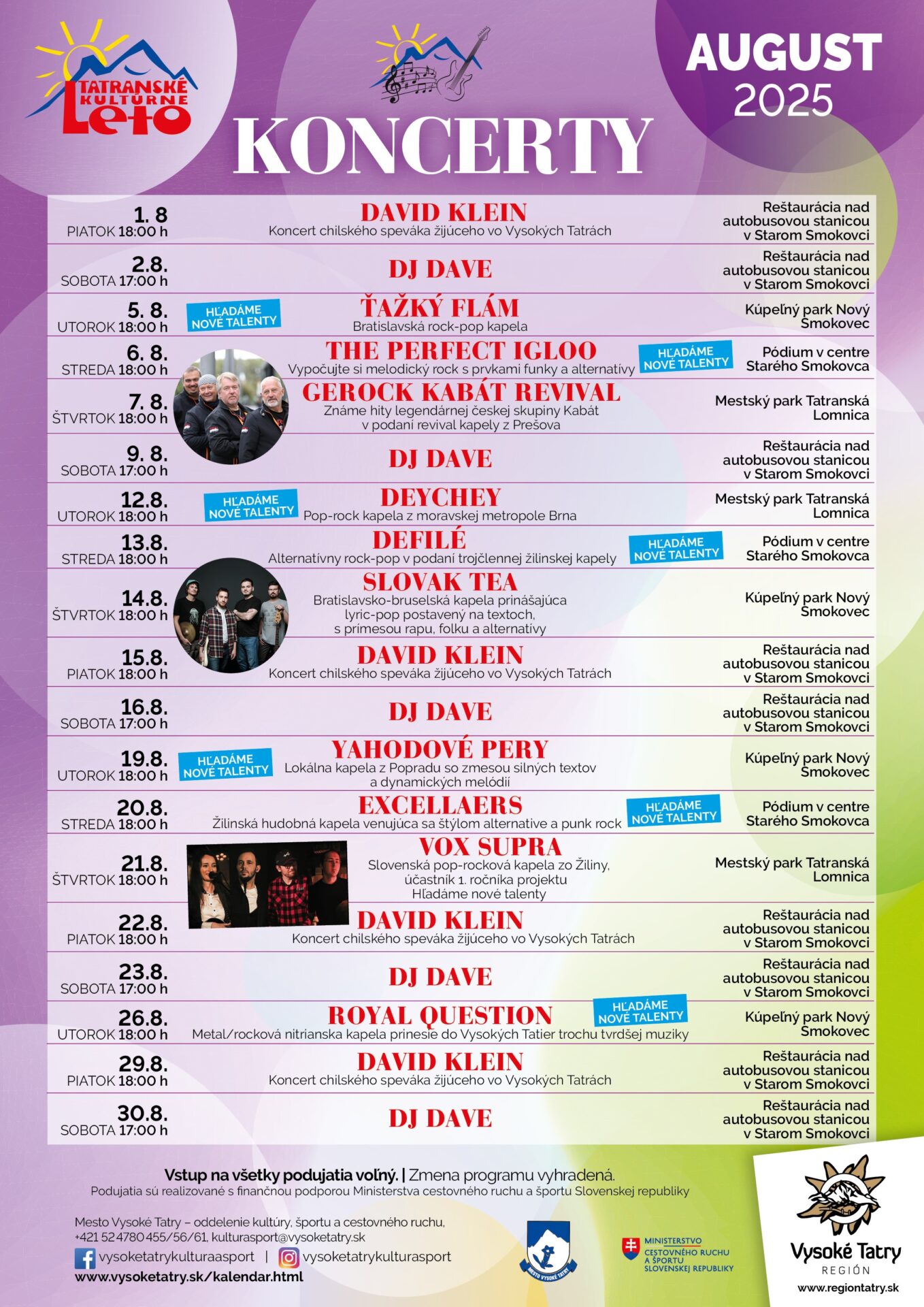 Tatranské kultúrne leto – Koncerty – DAVID KLEIN