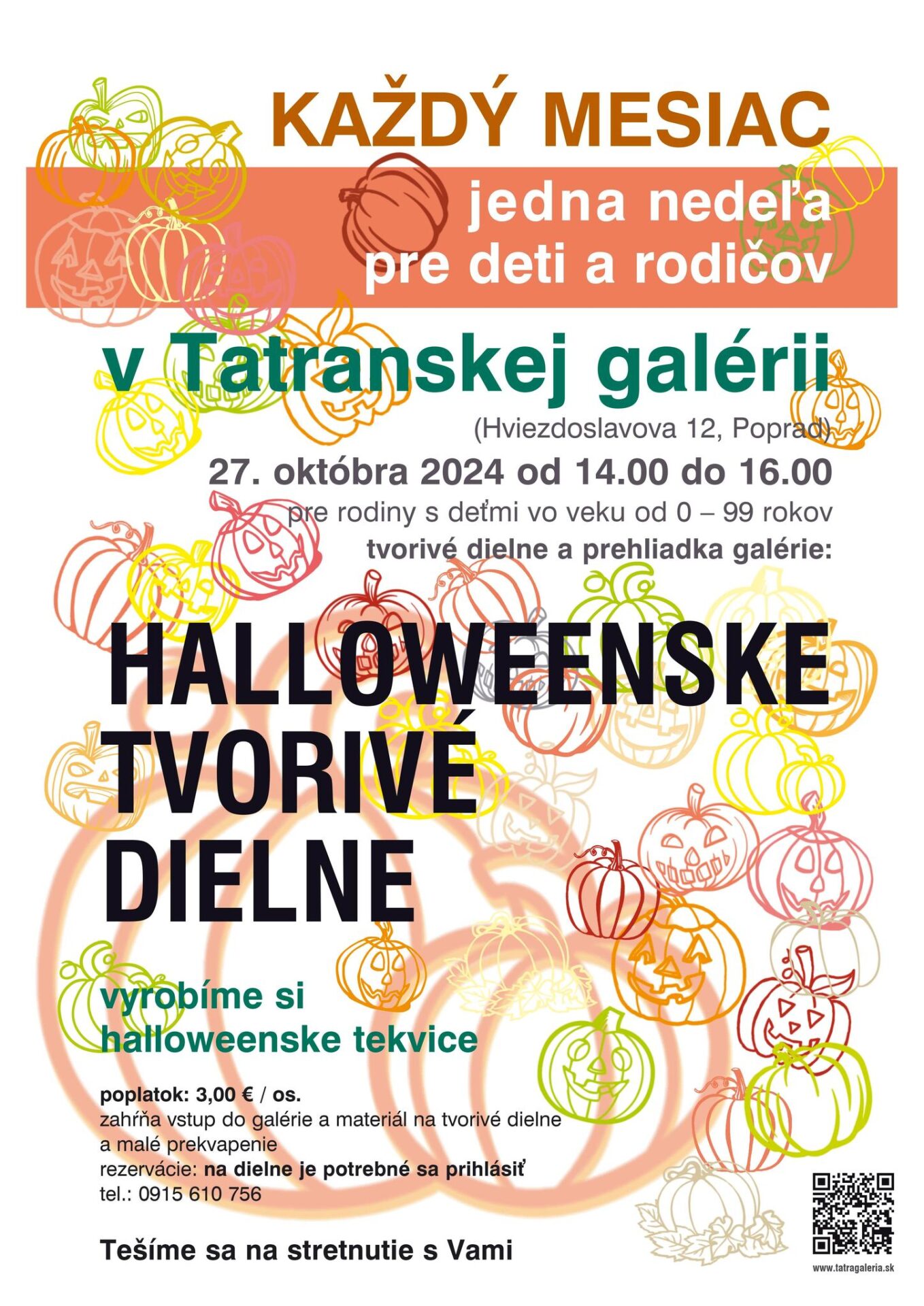 Halloweenske nedeľné tvorivé dielne