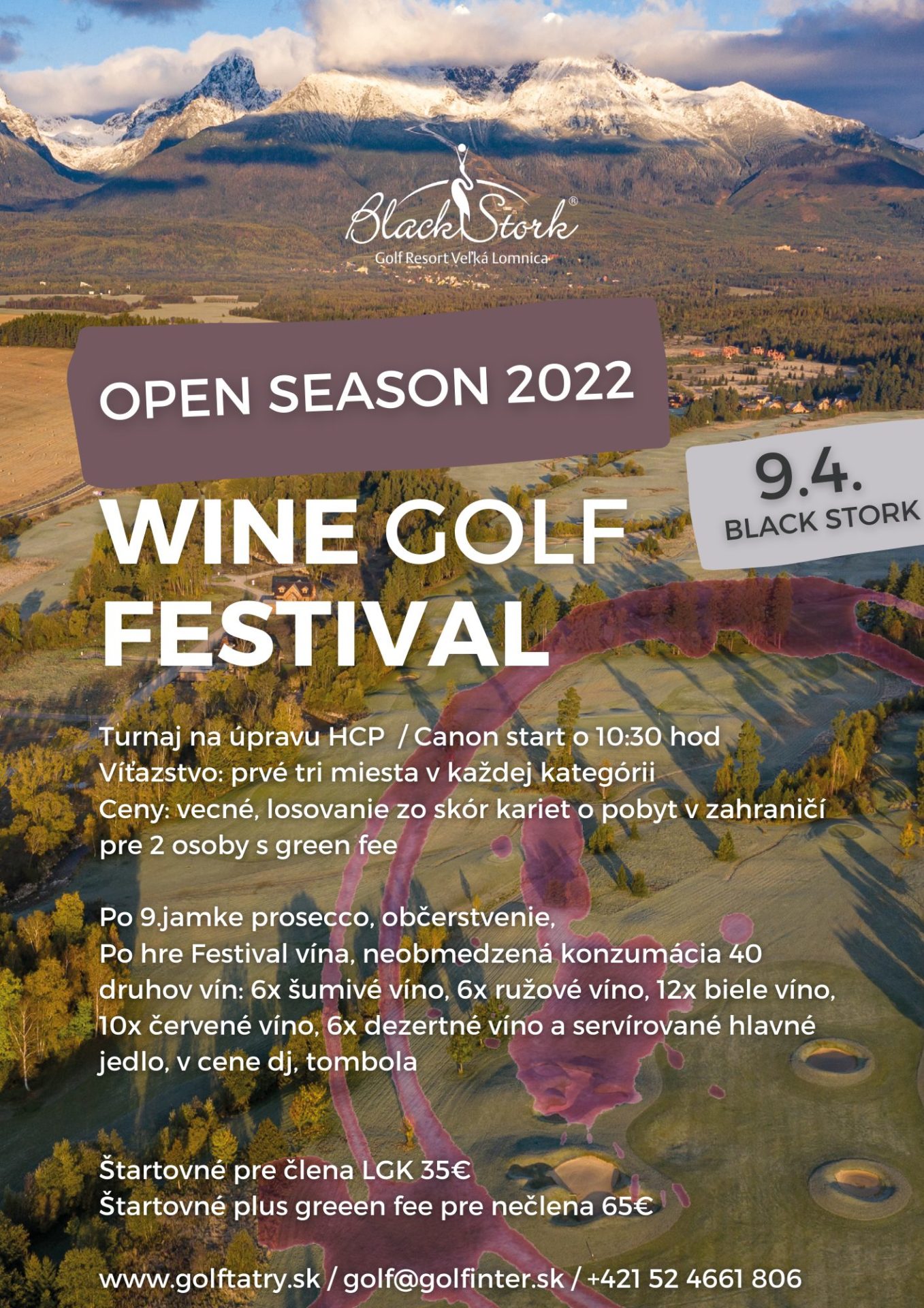 Wine golf festival – OPEN SEASON 2022 v Tatrách